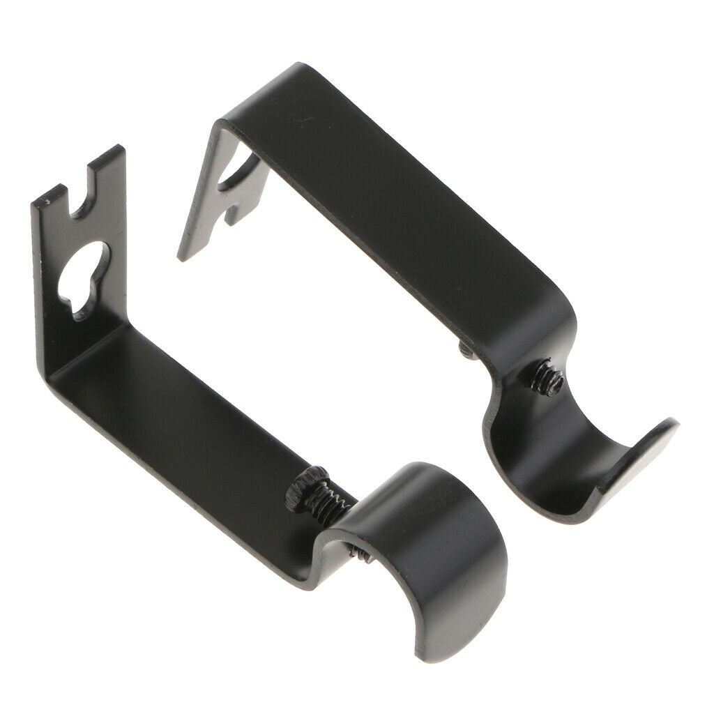 6Pcs Black Curtain Rod Bracket Holder for 15.8mm Rod for Walls,Hardware Premium