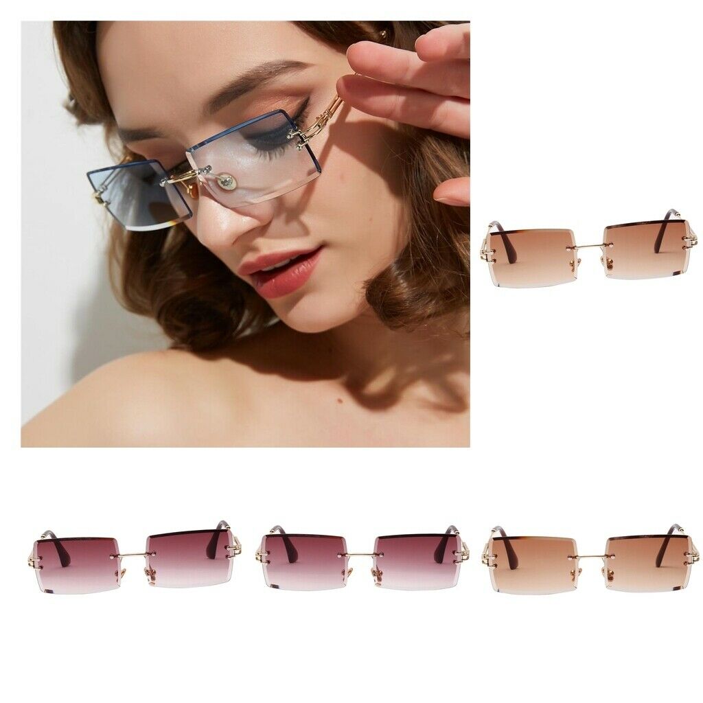 4pcs Fashion Rectangle Cut Sunglasses Retro Classic Tinted Lens Shades
