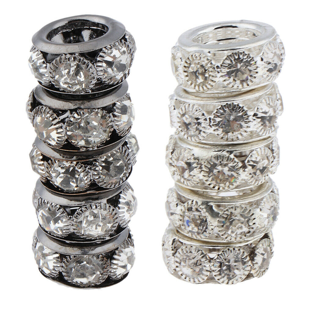 5pcs Dreadlock Hair Beads Hair Braid Rings Cuff Clips Beard Hair Decoration