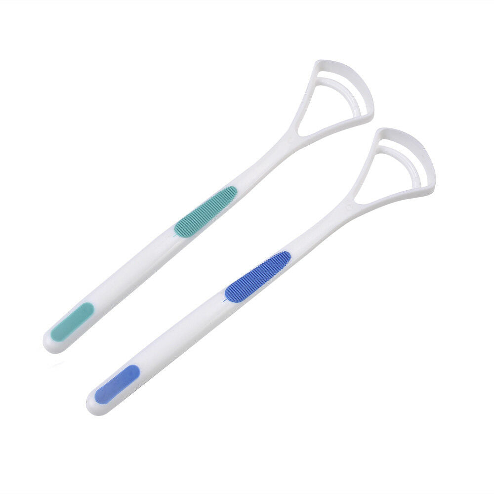 2Pcs Oral Dental Care Away Brush Scraper Hand Bad Breath Cleaner Clean Tongue