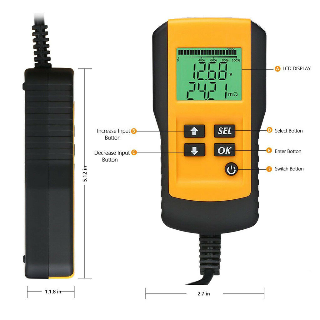 Shockproof Car Auto Digital Lead Acid Battery Tester Analyzer Analyzer Tool