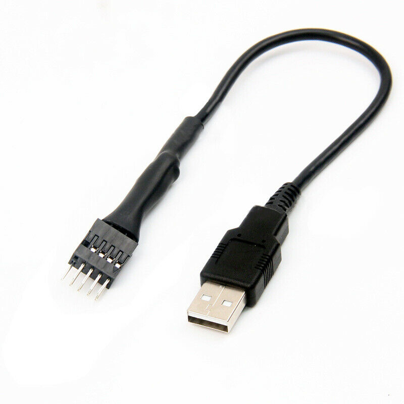 9pin Male to External USB A Male PC Mainboard Internal Data Extension Cable_DD