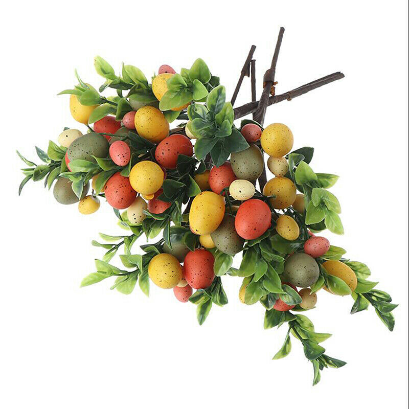Easter Eggs Tree Decor Simulation Leaf Branch Easter Home Desktop Ornamen.l8
