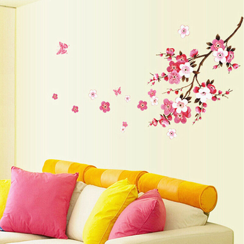Sakura Flowers Wall Stickers Living Bedroom Decorations DIY Home Dec a&.l8