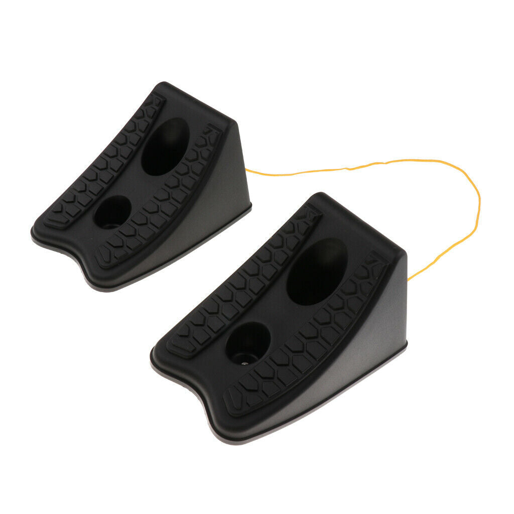 2 Pieces Anti-slip Universal Car Vehicles Wheel Tire Chock Stop Blocks Black