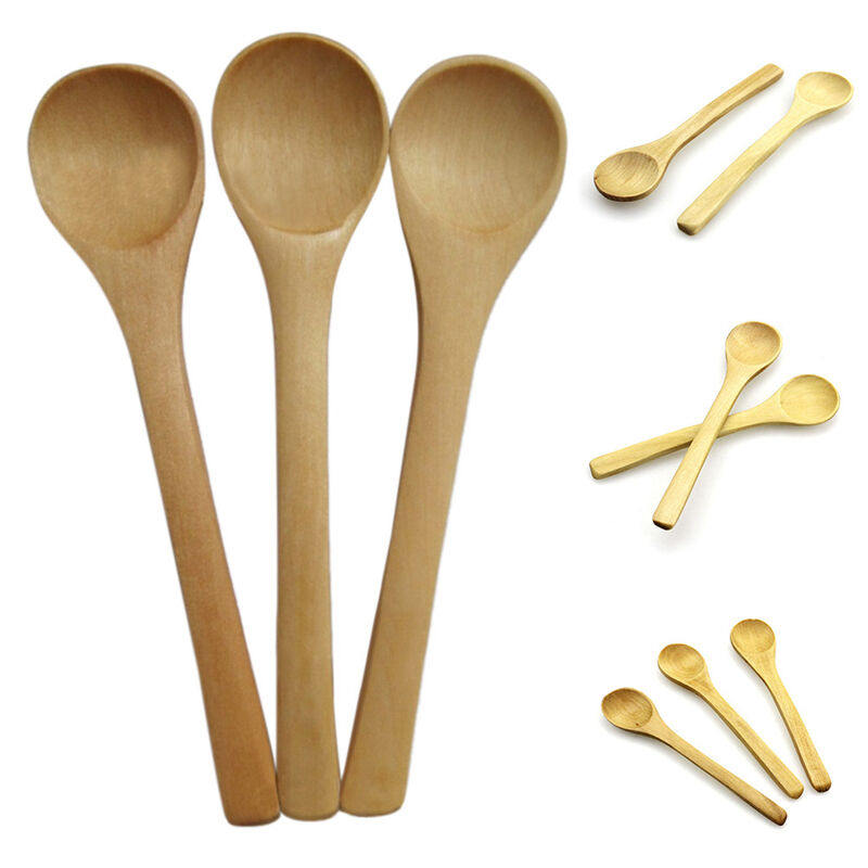 6x Set Hot Bamboo Utensil Kitchen Wooden Cooking Tools Spoon Spatula Mixin.l8