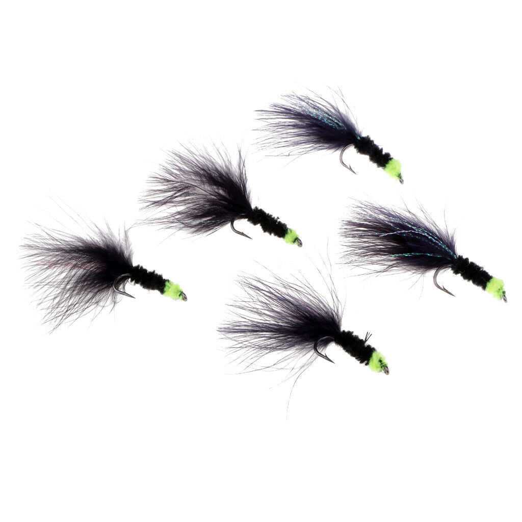 10pcs Dry Fly Fishing Lures Suck Eggs Lixivian Woolly Buggers Streamer