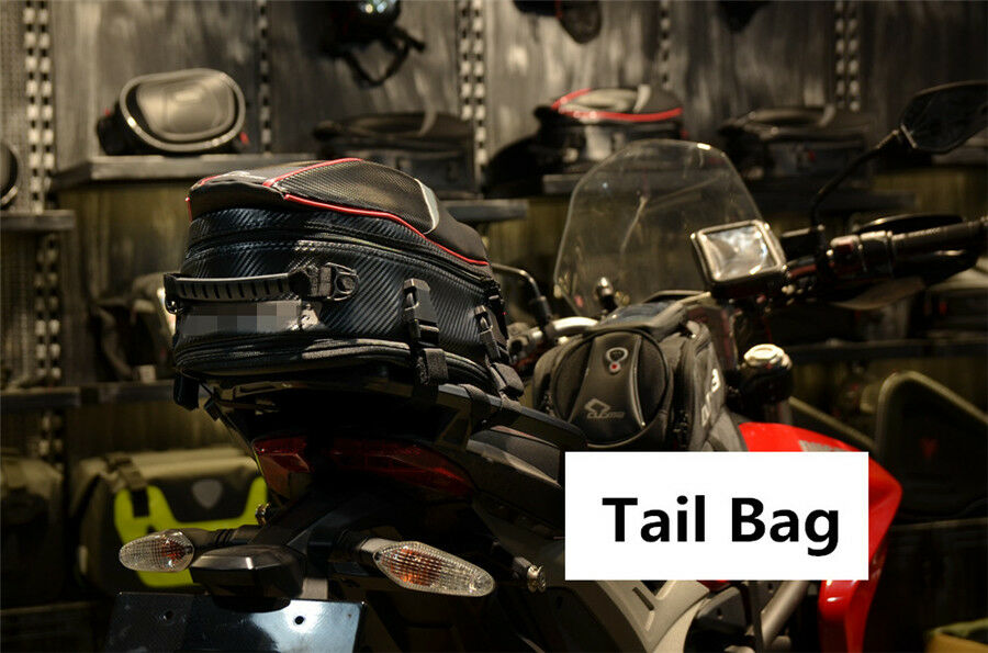 Large Capacity Motorcycle Tail Bag Back Seat Luggage Storage Bag with Rain Cover