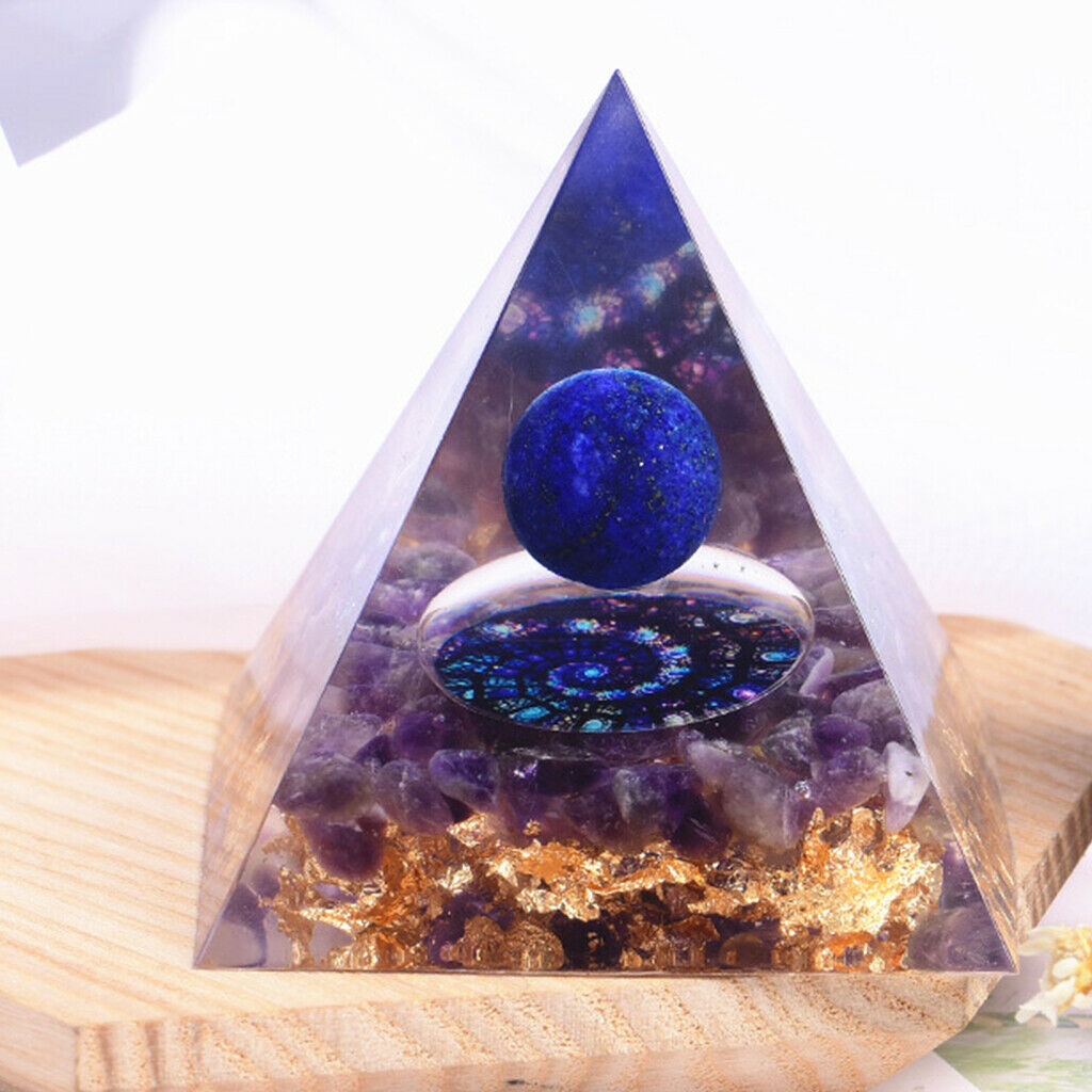 Crystal Decorative Pyramid Energy Good Luck Yoga Amethyst Home Ornament