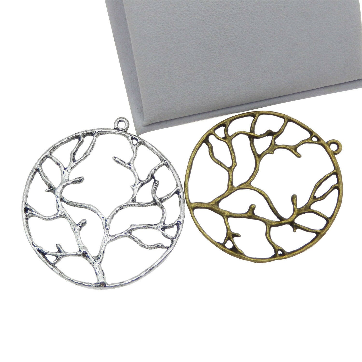 8pcs/lot Mixed Color Branch Pattern Round Shaped Jewelry Findings Charms Pendant
