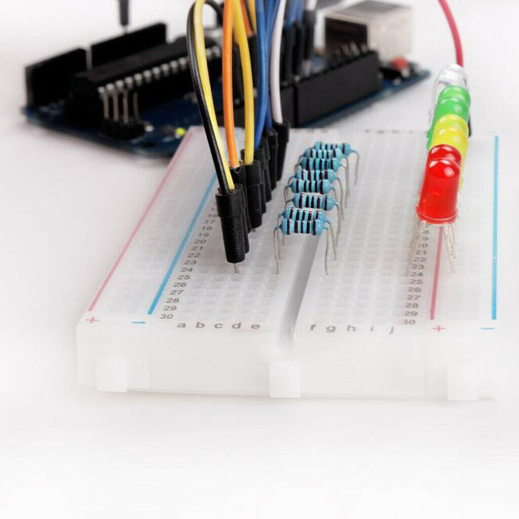 Electronics Component Basic Starter Kit with 400 tie-points Breadboard Cable