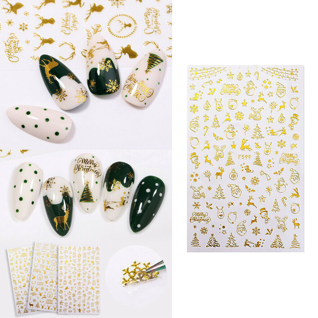 1 Sheet of Christmas Nail Art Stickers DIY Nail Decals for Women - Snowmen