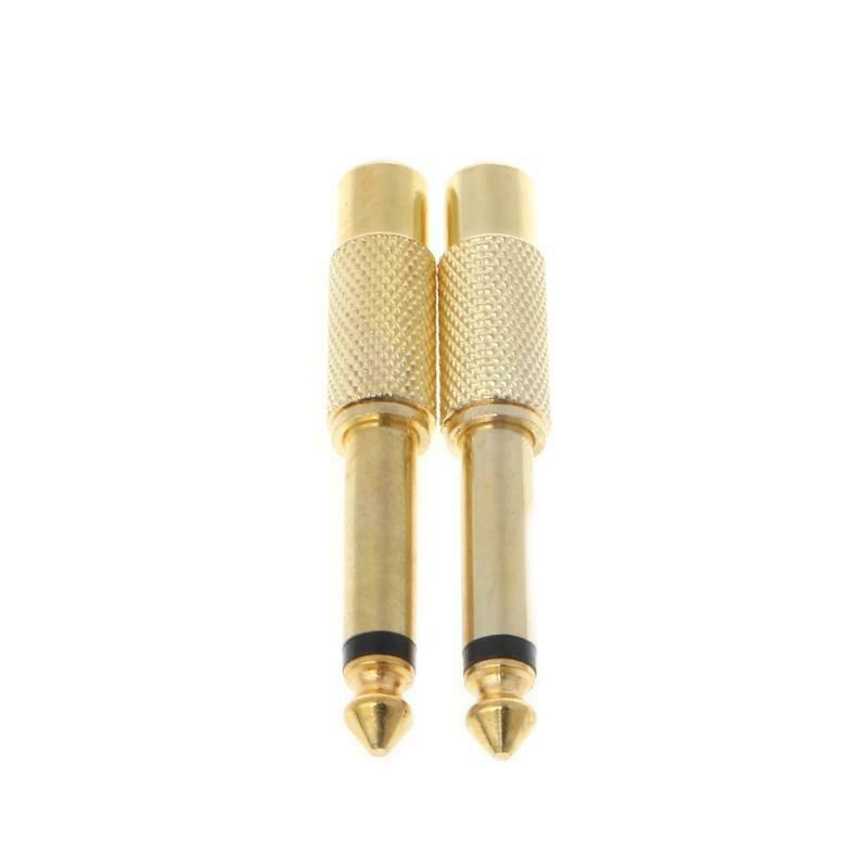 2 Pcs 6.35mm 1/4" Mono Male Jack To RCA Female Plug Audio Adapter Cable