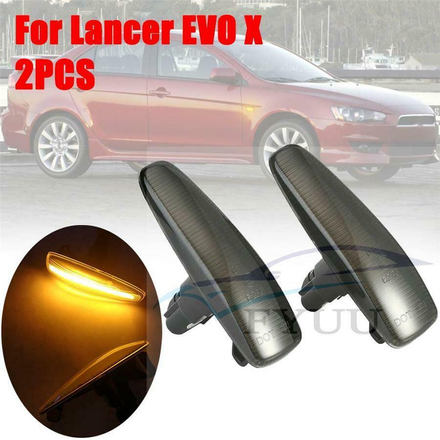 Flowing sequently Turn Signal Light Smoked LED Side Marker For Lancer EVO XSport
