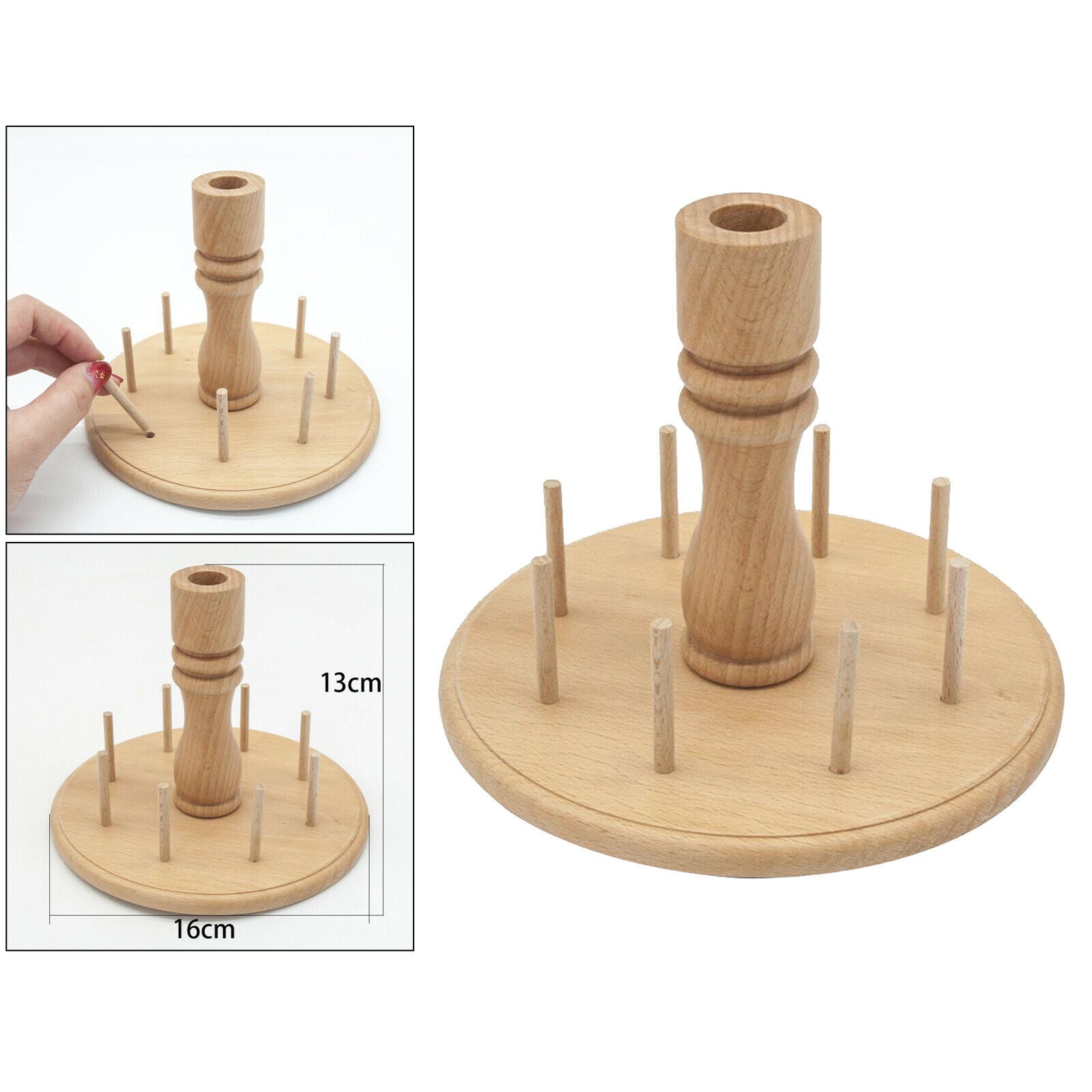 Wooden Standing Thread Holder 8-Spool Sewing Thread Organizer Quilting Tool