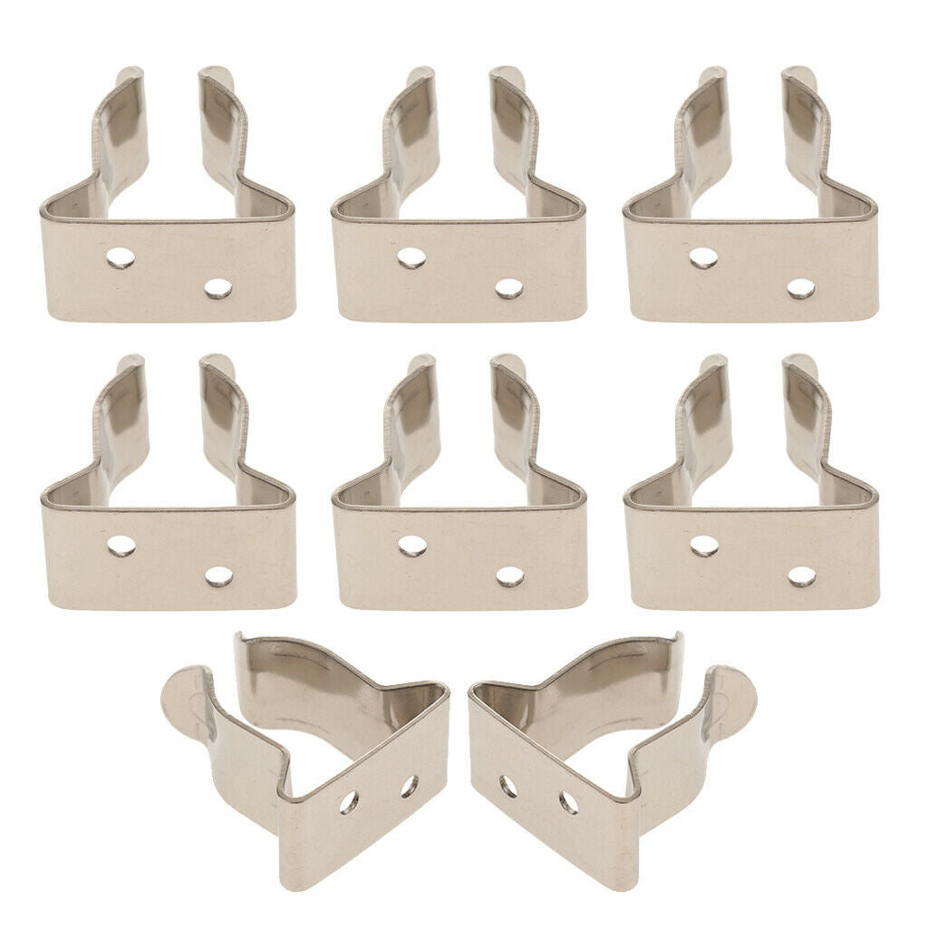8Pcs 304SS Marine Boat Yacht Hook Holder Clips Bracket 5/8inch to 1inch Tube