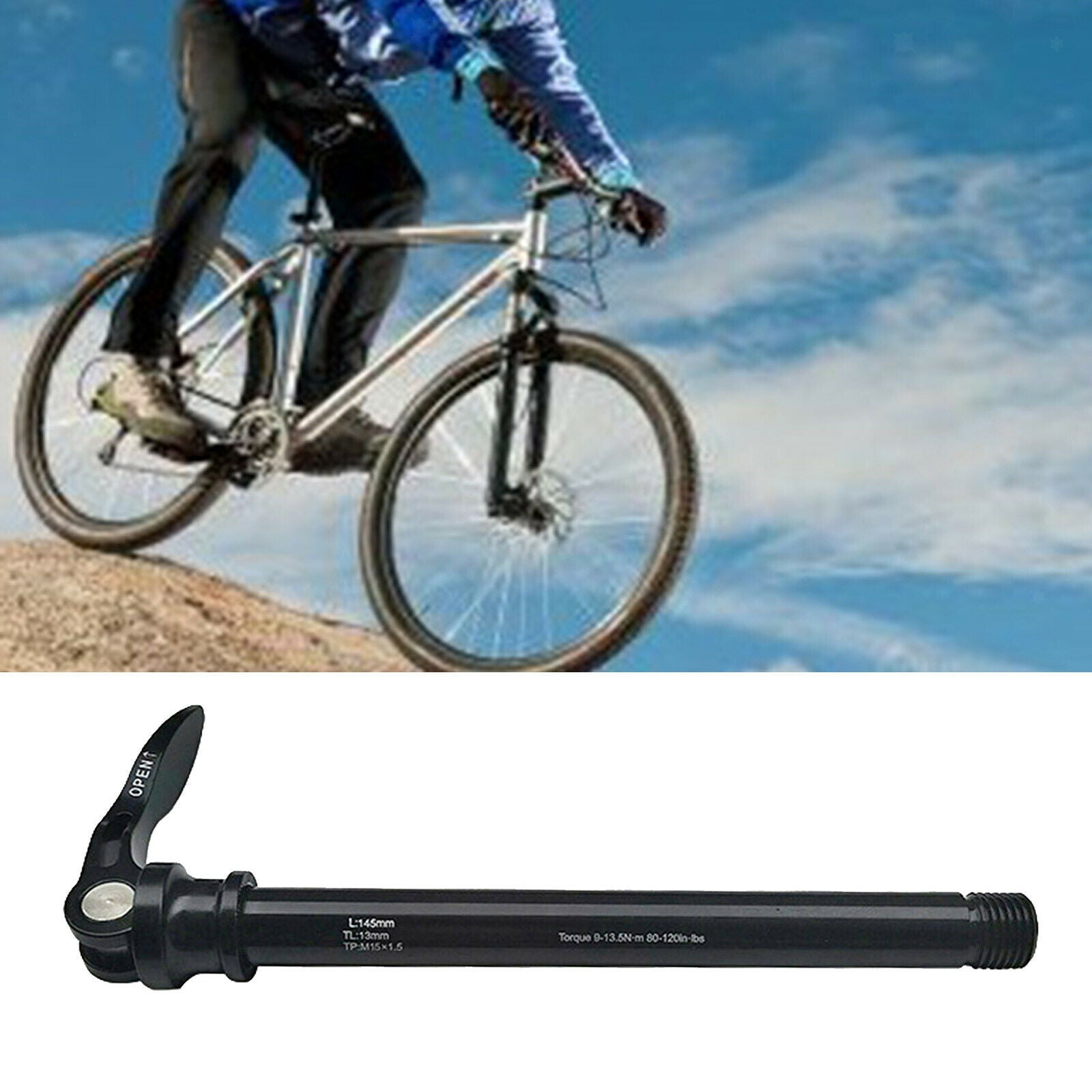 15x145mm Rear Quick Release Skewer Bike DH Hub Axle Adapter Lever Wheel