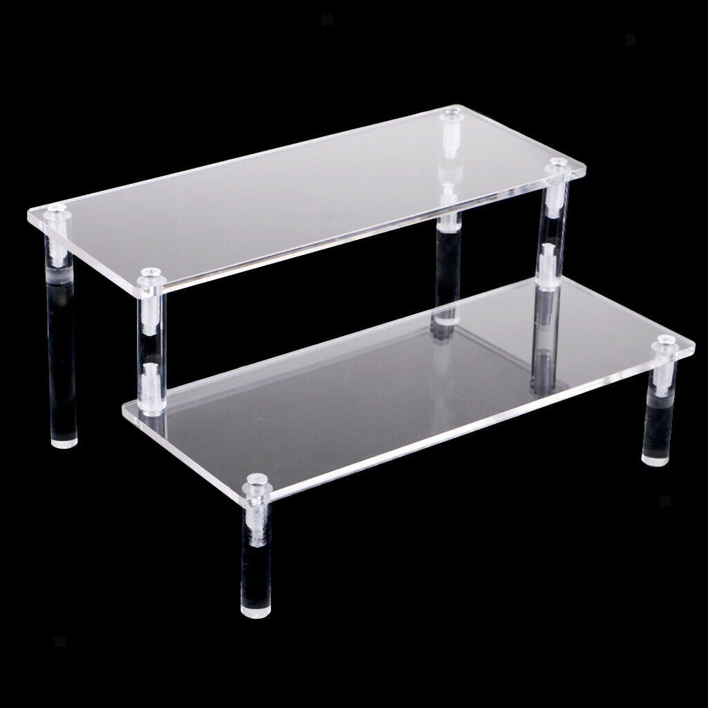 Transparent 2-Tier Acrylic Action Figures Character Car Toys Display Stand