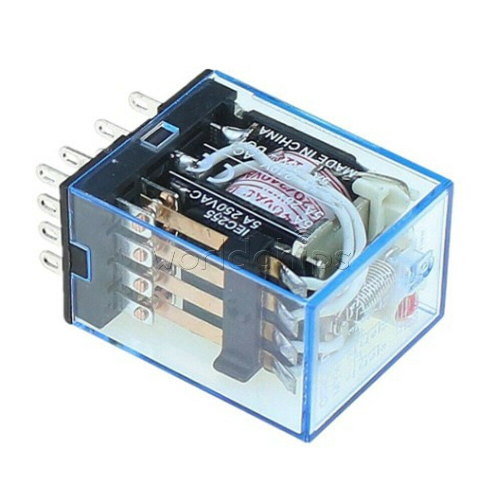 MY4NJ DC12V 14 Pin Electromagnetic Coil Power Relay DIN Rail Mountedswitch