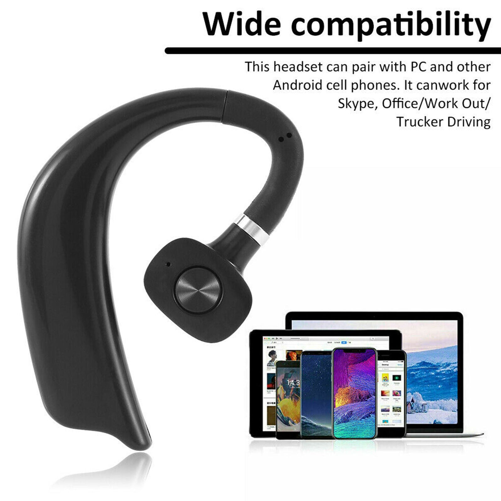 Wireless Bluetooth Noise Cancelling Headset Stereo Earbud Headphone Handfree
