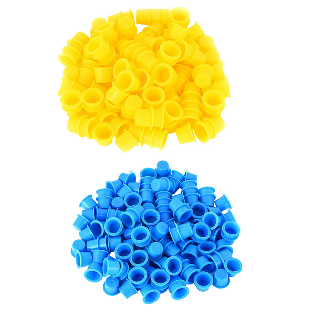 200 Pieces Disposable Plastic Tattoo Cup Pigment Ink Holder Medium Size