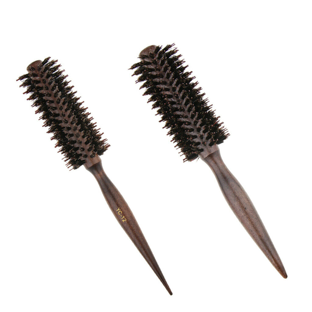 2 Pack Salon Wavy Hair Round Brush Barrel Hair Styling Comb Hairbrush