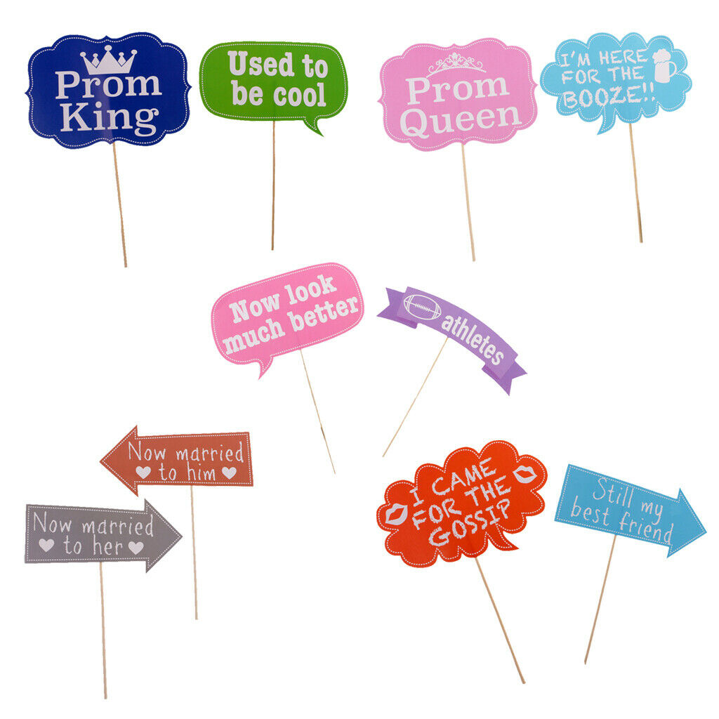 10 Pieces Funny Class Reunion Party Frame Themed Hand Held Photo Booth Prop