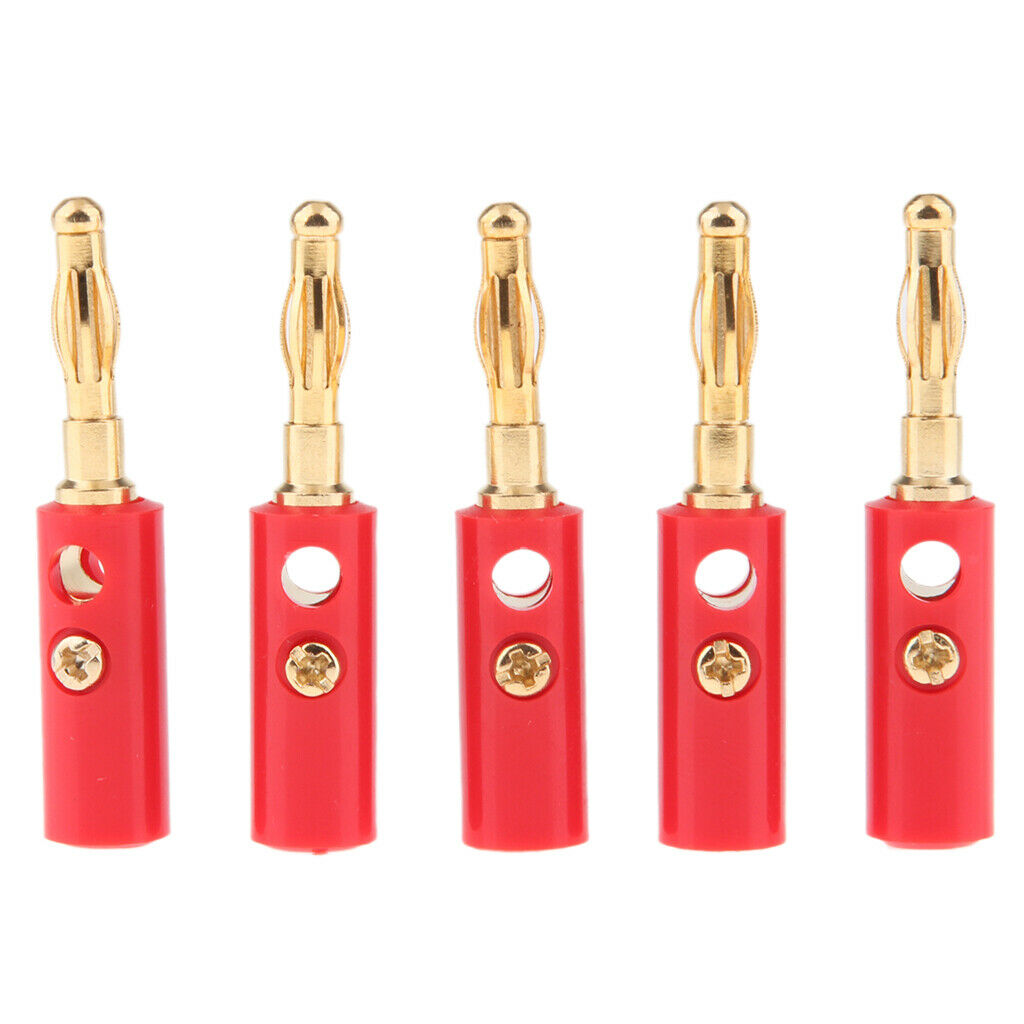 10pcs Banana Plugs Screw Type 4mm Plug Audio Speaker Cable Wire Connectors
