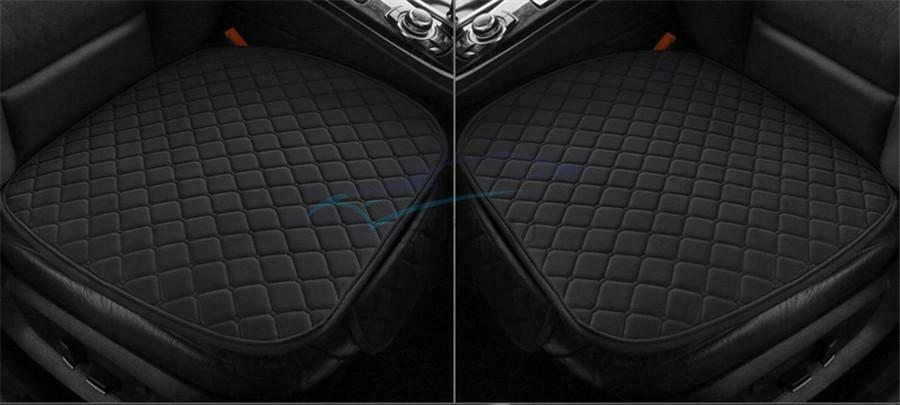 1x Winter Warm Short Plush Car Front Seat Cover Protective Cover Black Universal