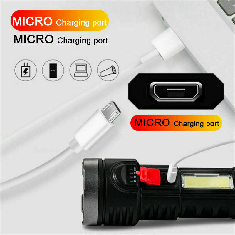 Super Bright 1000000LM Waterproof LED Flashlight Camping Torch USB Rechargeable