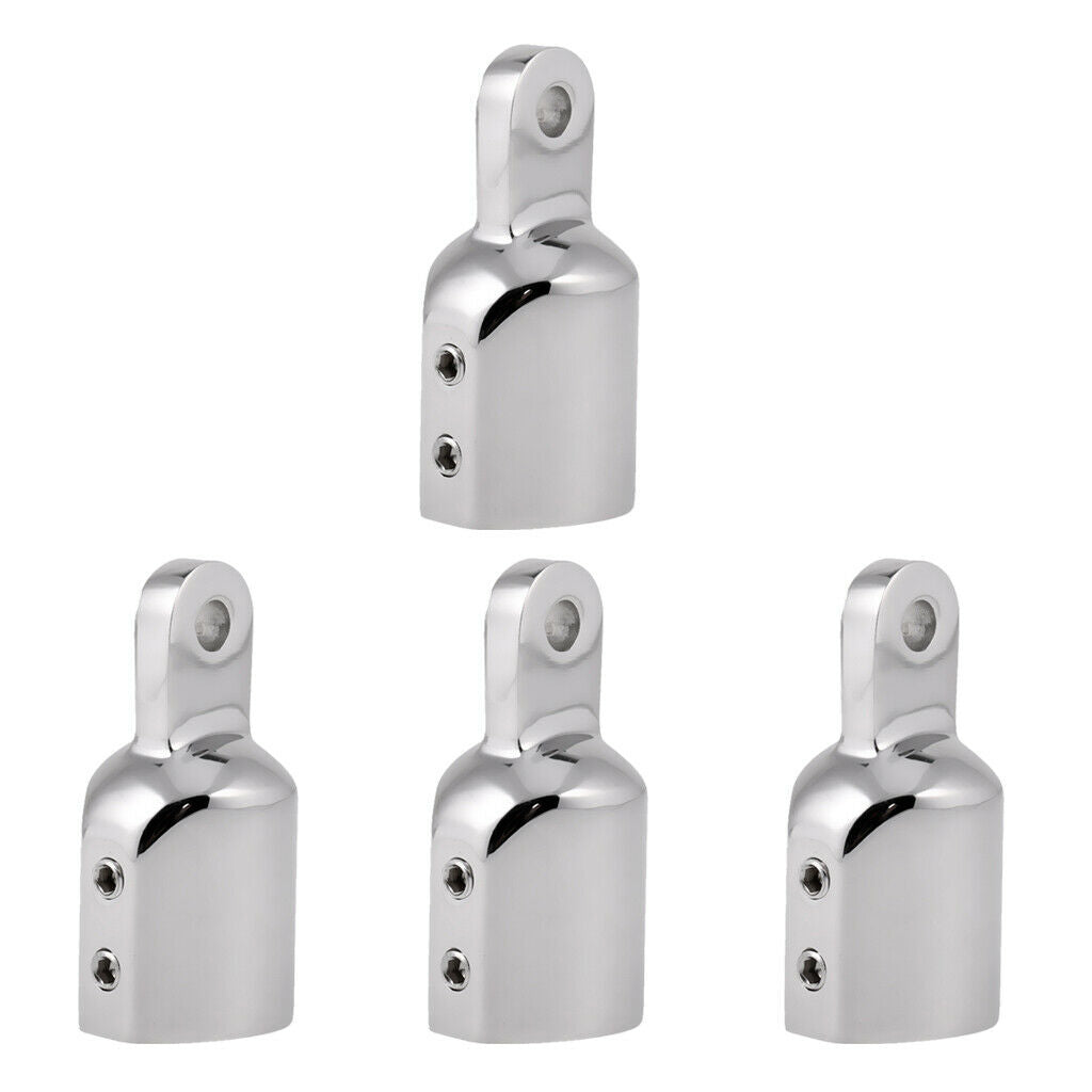Set of 4 Bimini Top Eye End Cap Fits 0.86'' Pipe Stainless Steel Marine Hardware