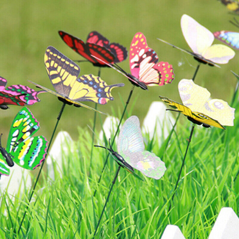 5Pcs Butterflies Garden Colorful Butterfly Stakes Outdoor Flower Pots Dec.l8