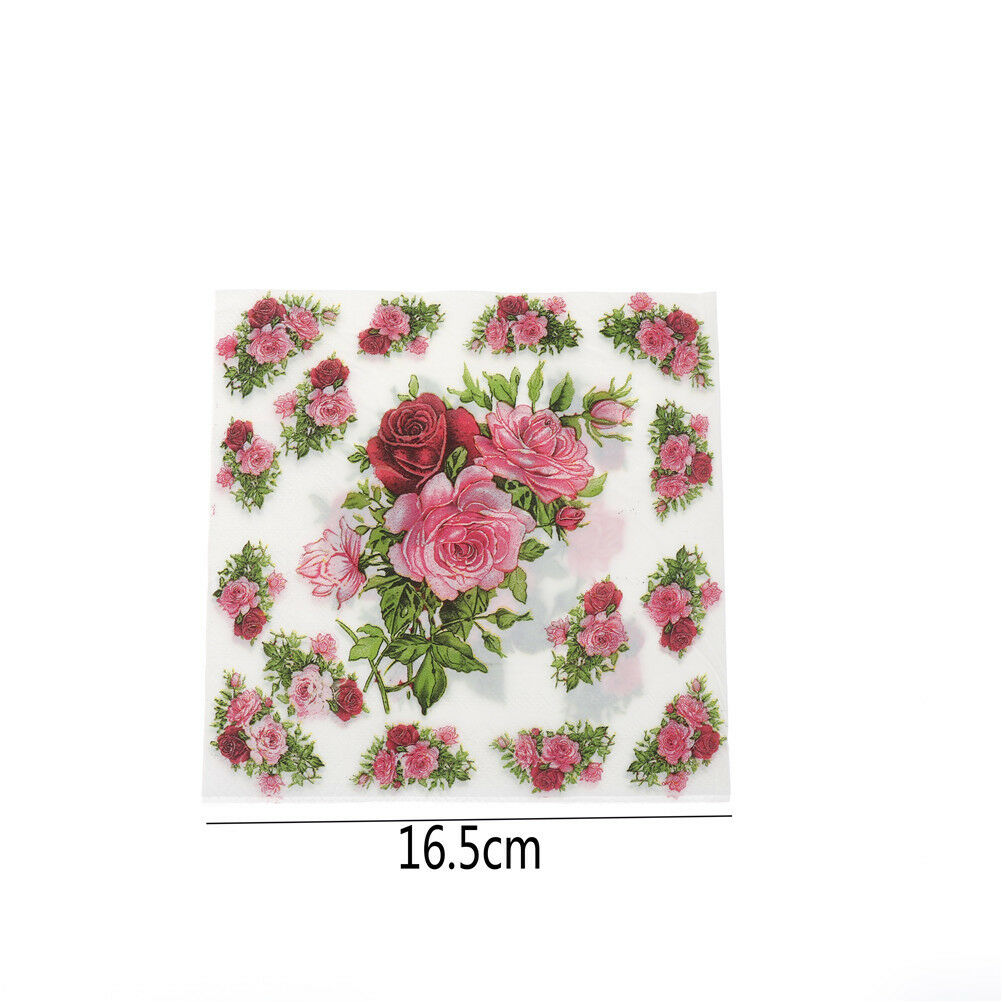 20x/bag Flower rose print Wedding Party Napkins wedding table decoration.l8