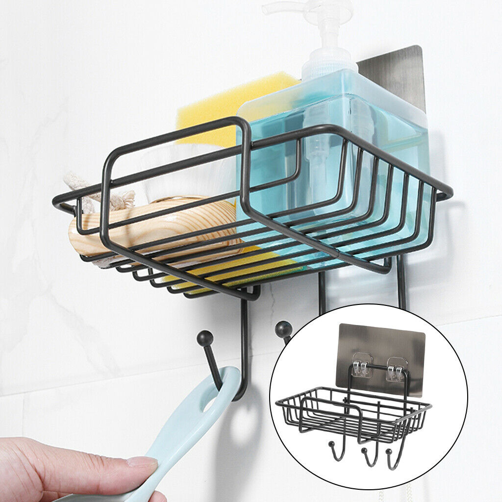 Multifunction Non-Trace Punch-Free Soap Holder Tray Organizer Wall Mounted