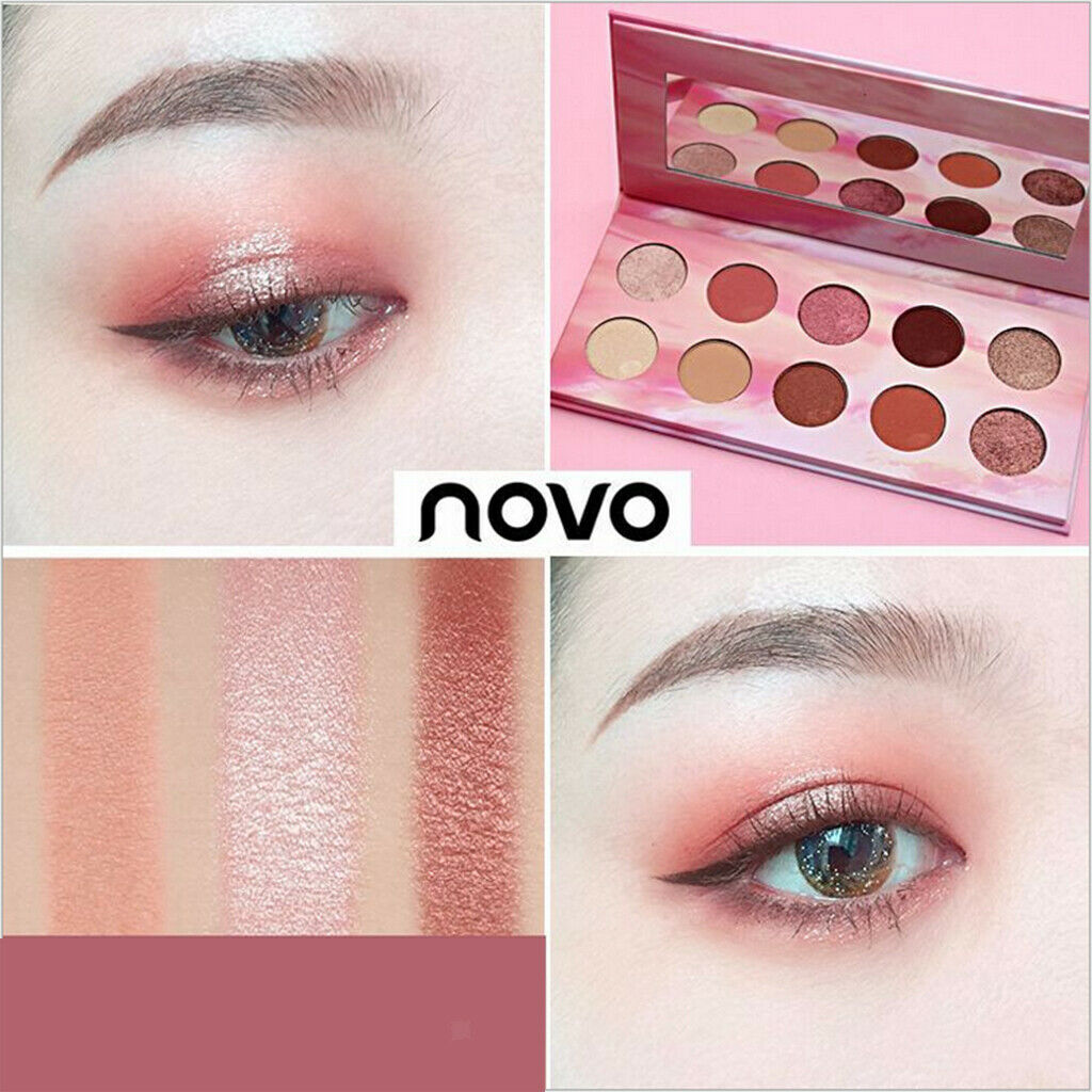 10 Colors Beauty Eyshadow Makeup Palette Matte & Shimmer Warm Wind Rose