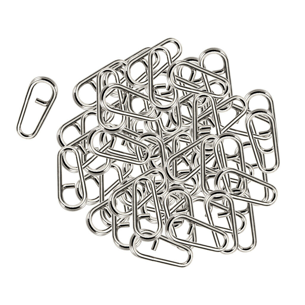 100pcs Stainless Steel Bent Head Oval Split Ring Fishing Tackle Connector L