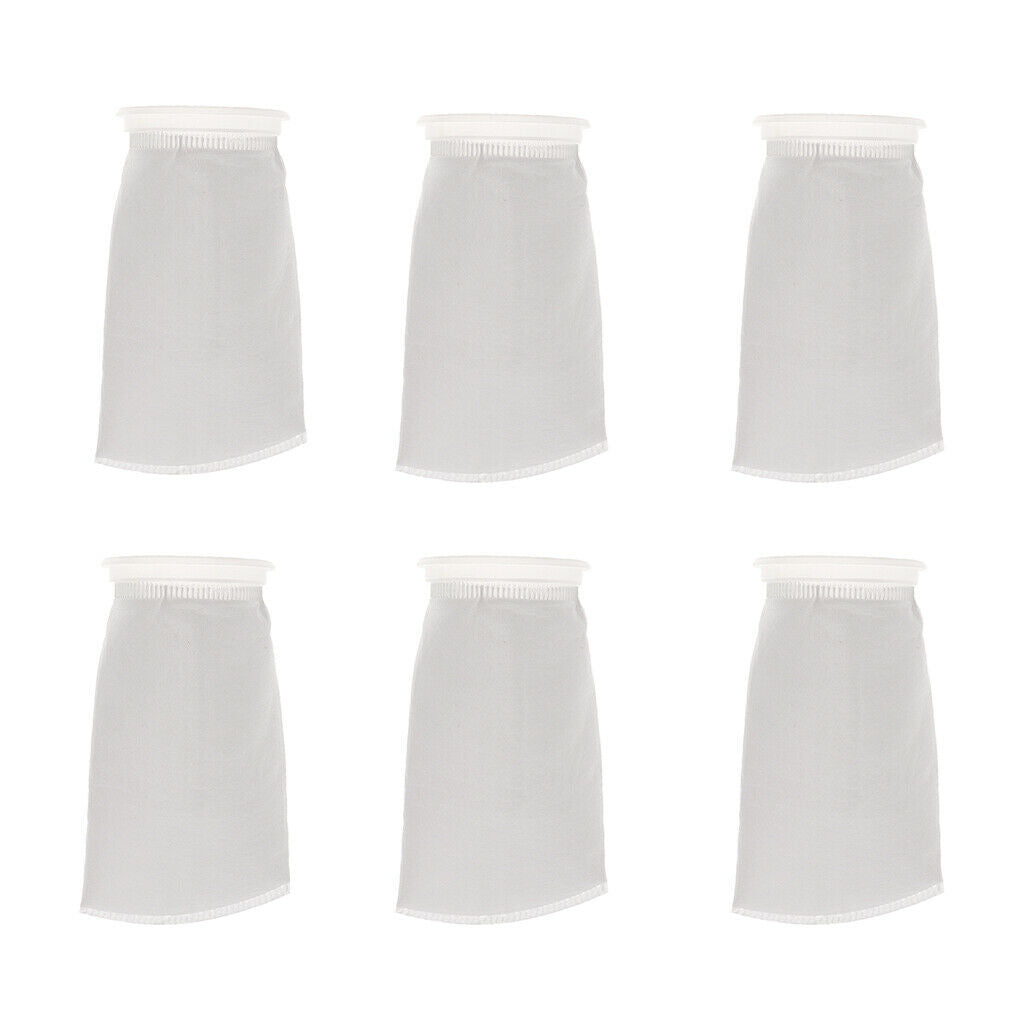 6pcs 100um Aquarium Tank Filter Bag   Tank Felt Filter Sock 4" Ring Dia.