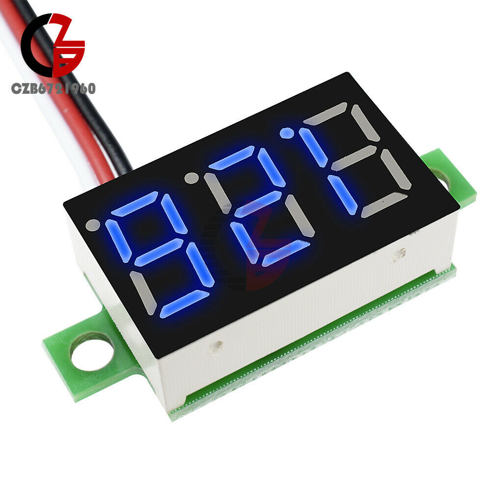 5PCS DC 0-30V 3-Wires 0.36 inch LED Panel Voltage Meter 3Digit Display Voltmeter