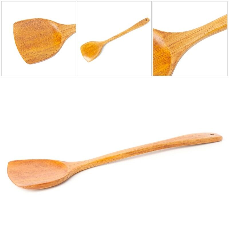 Wooden Cooking Shovel Spatula Turner Kitchen Cooking Tool Long Handle NEW