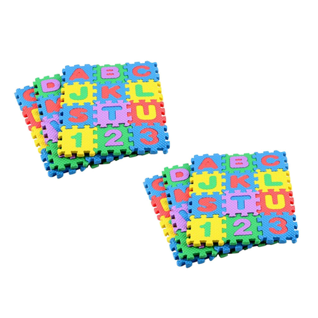 Set of 72 Baby Colorful Foam Mat Alphabet and Number Learning Play Exercise