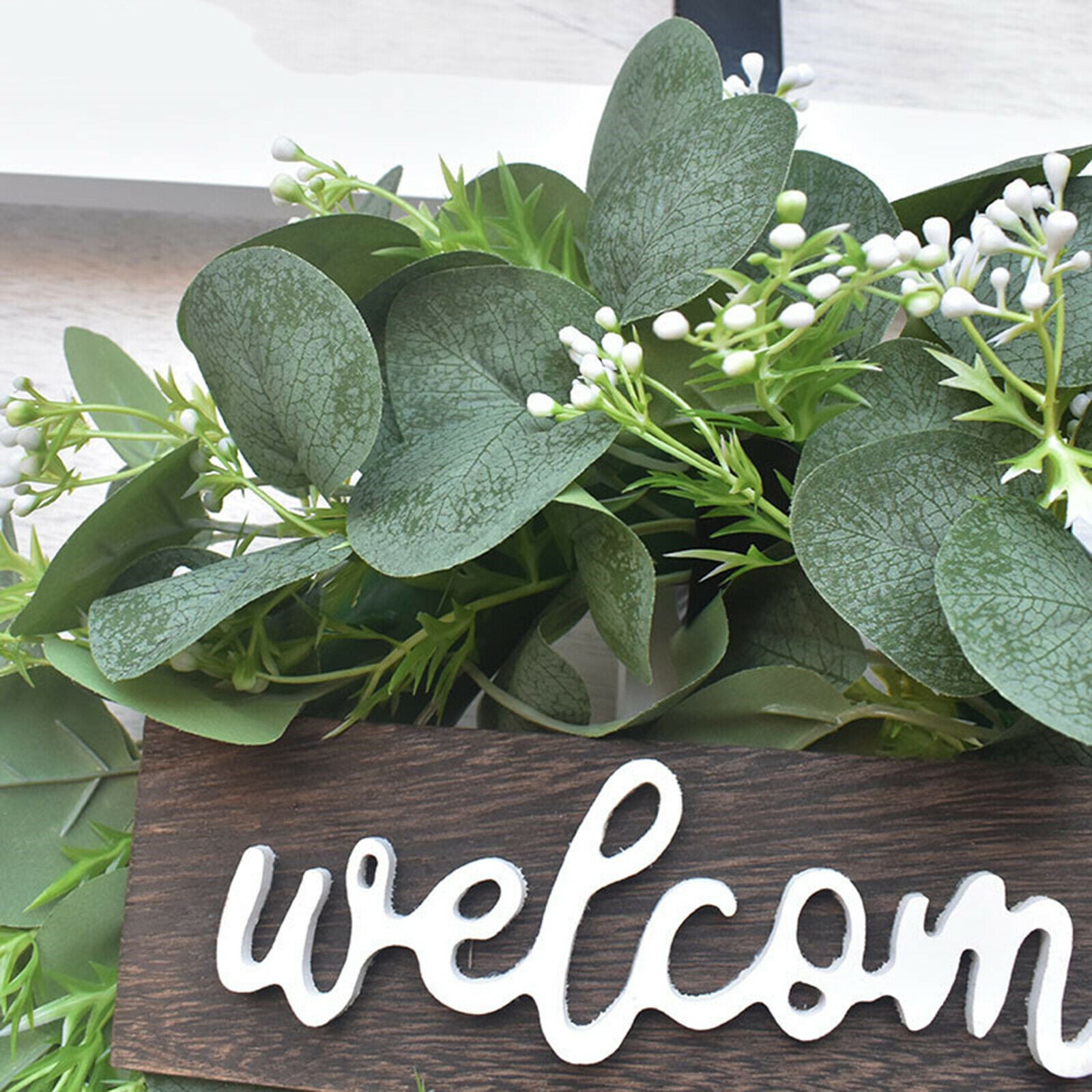 Welcone Wreath Greenery Eucalyptus Garland for Farmhouse Home Door Hangings