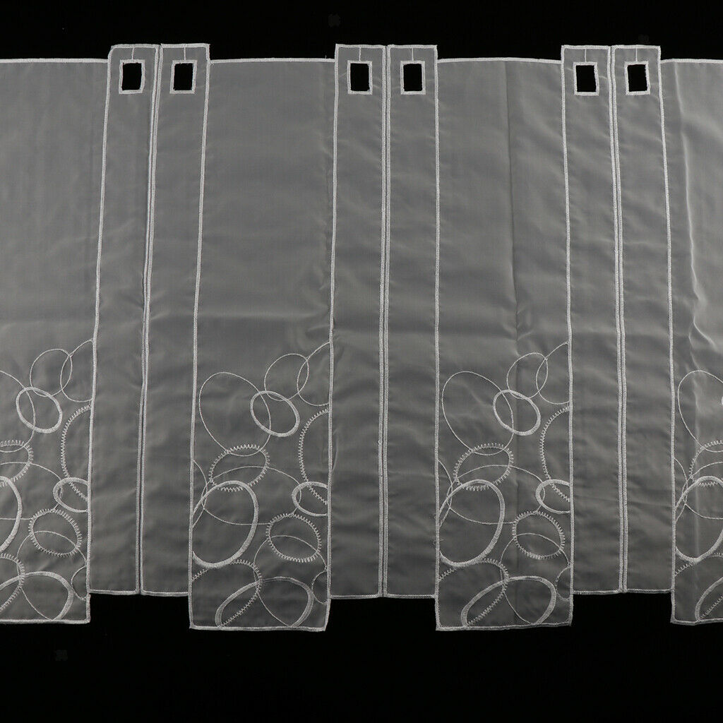 Perforated Small Half Curtain Roman Drape Kitchen Voile Sheer  45x96cm