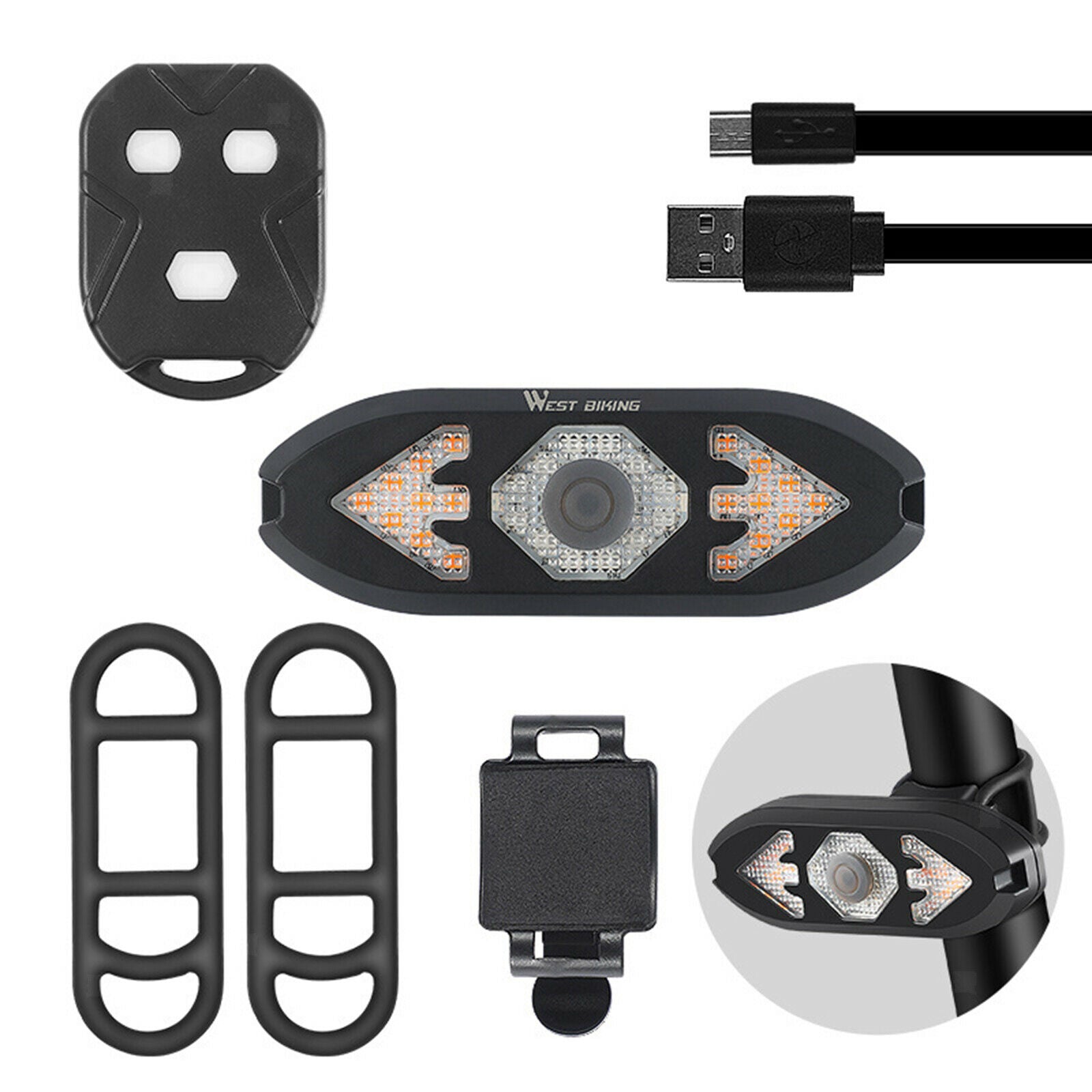 Smart Bike Tail Light USB Rechargeable Rear Lights Cycling Warning Light