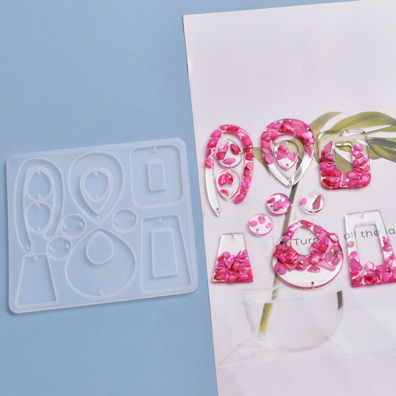 DIY Crystal Epoxy Mold Pendant Silicone Mold Keychain Listing Jewelry Res.l8