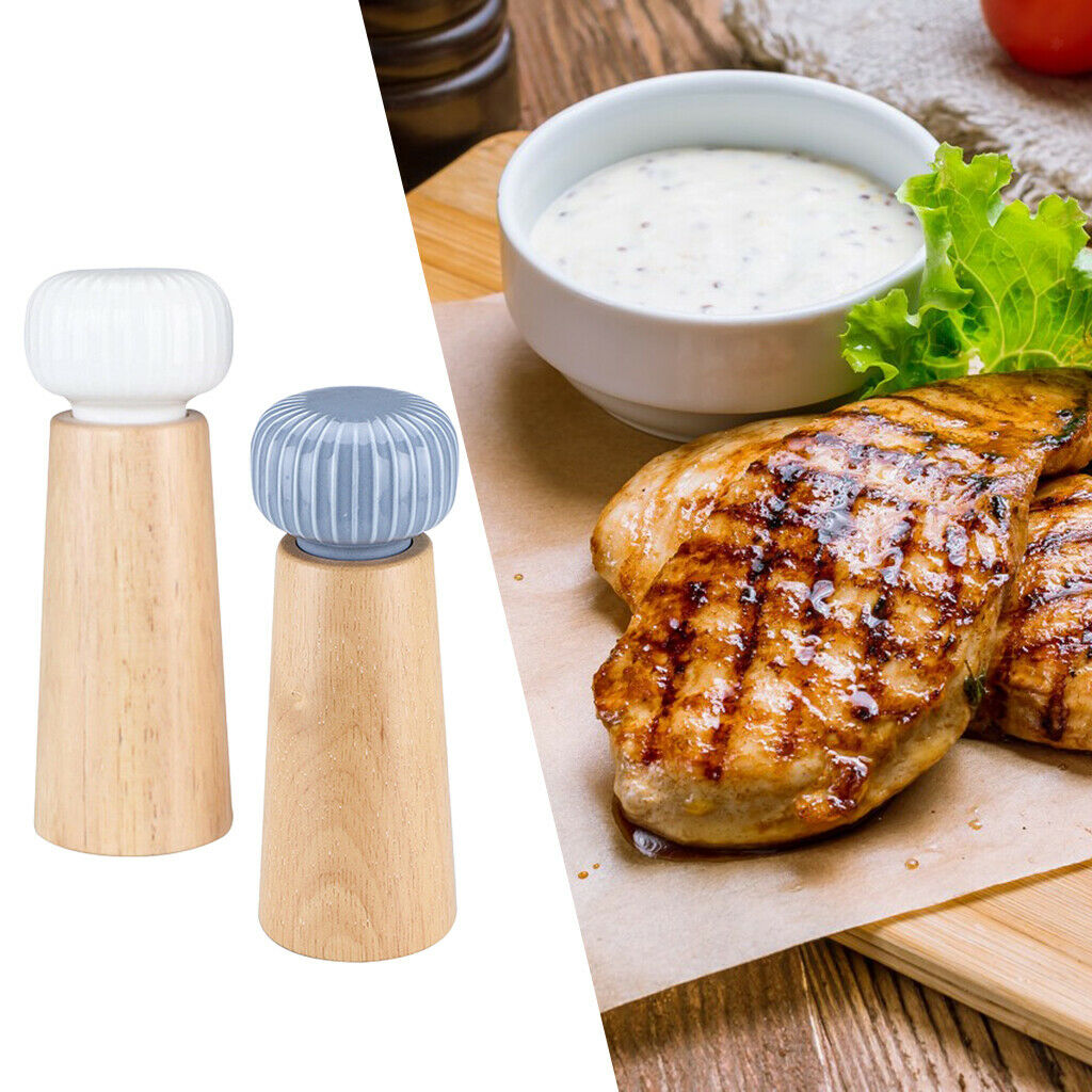 2PCS Premium Refillable Salt and Pepper Grinder Set Seasoning Mills Grinder