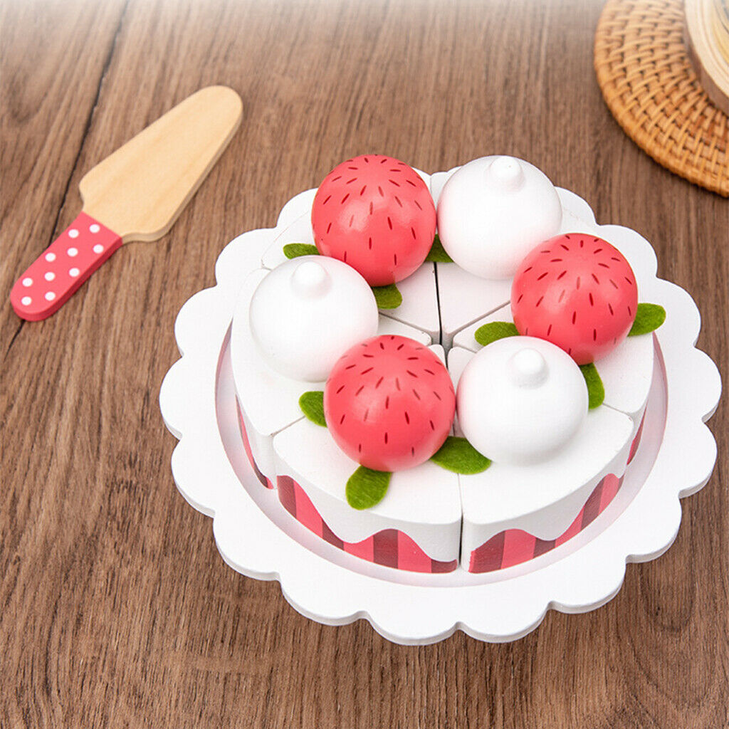 Wooden Play Food Pretend Cake Toys for Kids Boys Girls 4-6 Play Fun