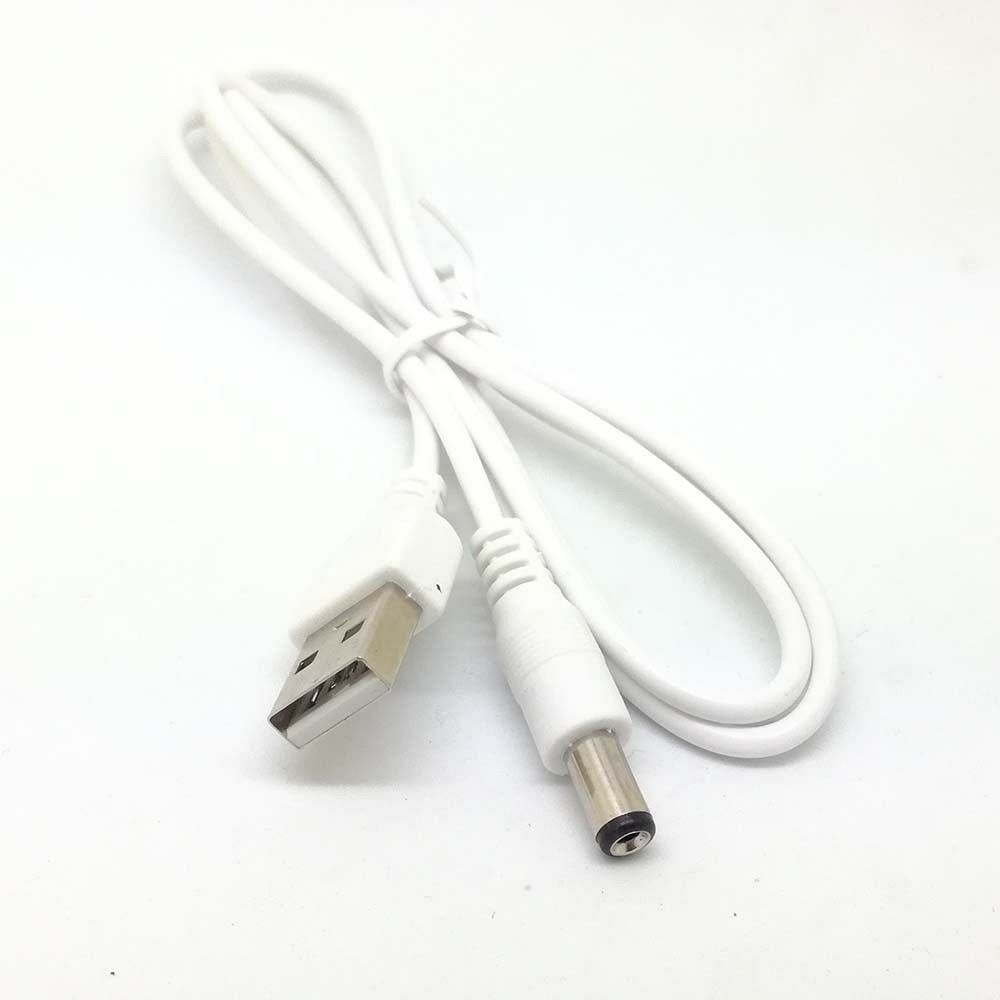 white PC Laptop USB Male to 5V DC 5.5mm x 2.1mm Barrel Connector Power Cable_tt