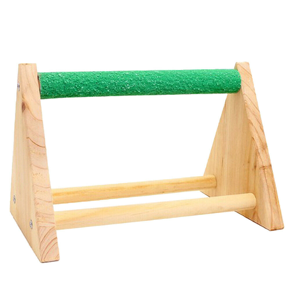Wood Pet Birds Parrots Perch Tabletop Bird Stand for Macaws Chicken Hens
