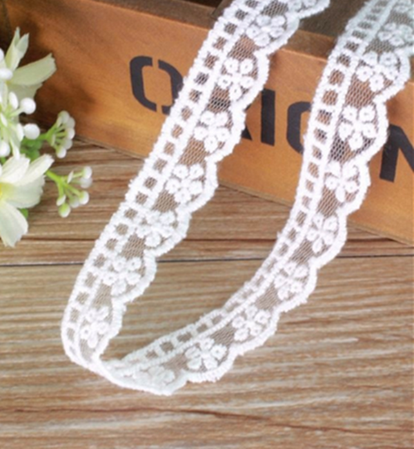 6 Yard lace Net embroidery flower Cotton Trim Wedding dress Ribbon Sewing Craft