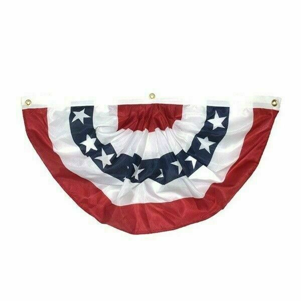 Semicircle American Flag Pleated Fan Flags USA Bunting Patriotic 45*90cm